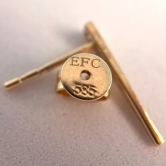 EF Collection 14KT yellow gold Earrings with brilliant cut diamonds - Picture 6 of 10